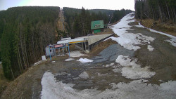 Modrá sjezdovka - dojezd k lanové dráze