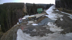 Modrá sjezdovka - dojezd k lanové dráze