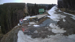 Modrá sjezdovka - dojezd k lanové dráze