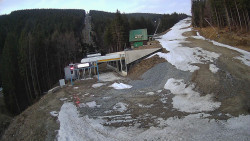 Modrá sjezdovka - dojezd k lanové dráze