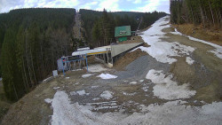 Modrá sjezdovka - dojezd k lanové dráze