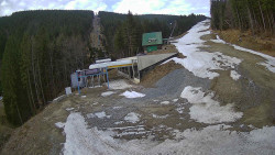 Modrá sjezdovka - dojezd k lanové dráze