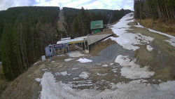 Modrá sjezdovka - dojezd k lanové dráze