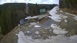 Modrá sjezdovka - dojezd k lanové dráze