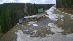 Modrá sjezdovka - dojezd k lanové dráze