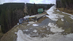 Modrá sjezdovka - dojezd k lanové dráze