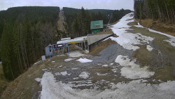 Modrá sjezdovka - dojezd k lanové dráze