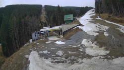 Modrá sjezdovka - dojezd k lanové dráze