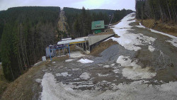 Modrá sjezdovka - dojezd k lanové dráze