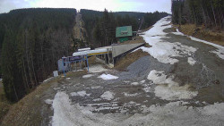 Modrá sjezdovka - dojezd k lanové dráze