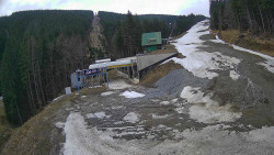 Modrá sjezdovka - dojezd k lanové dráze