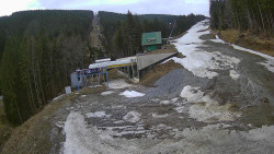 Modrá sjezdovka - dojezd k lanové dráze