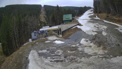 Modrá sjezdovka - dojezd k lanové dráze