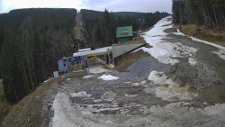 Modrá sjezdovka - dojezd k lanové dráze