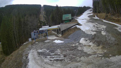 Modrá sjezdovka - dojezd k lanové dráze