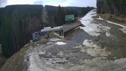 Modrá sjezdovka - dojezd k lanové dráze