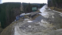 Modrá sjezdovka - dojezd k lanové dráze