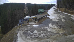 Modrá sjezdovka - dojezd k lanové dráze