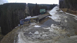 Modrá sjezdovka - dojezd k lanové dráze