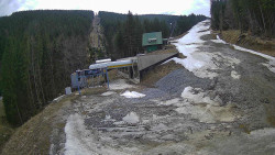 Modrá sjezdovka - dojezd k lanové dráze