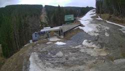 Modrá sjezdovka - dojezd k lanové dráze