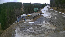 Modrá sjezdovka - dojezd k lanové dráze