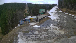 Modrá sjezdovka - dojezd k lanové dráze