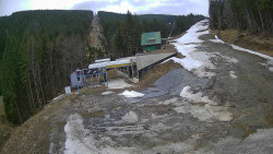 Modrá sjezdovka - dojezd k lanové dráze