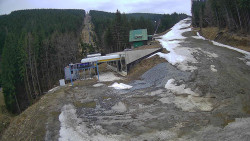 Modrá sjezdovka - dojezd k lanové dráze