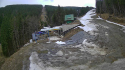 Modrá sjezdovka - dojezd k lanové dráze