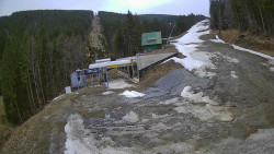 Modrá sjezdovka - dojezd k lanové dráze