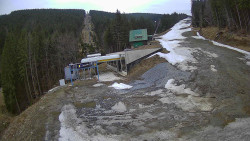 Modrá sjezdovka - dojezd k lanové dráze