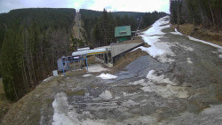 Modrá sjezdovka - dojezd k lanové dráze