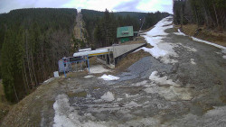 Modrá sjezdovka - dojezd k lanové dráze