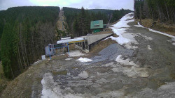 Modrá sjezdovka - dojezd k lanové dráze