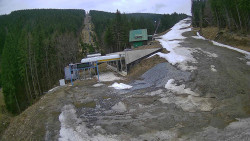 Modrá sjezdovka - dojezd k lanové dráze