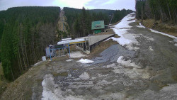 Modrá sjezdovka - dojezd k lanové dráze