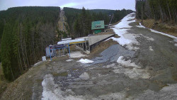 Modrá sjezdovka - dojezd k lanové dráze