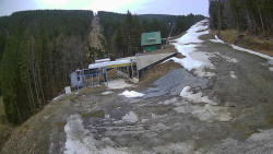 Modrá sjezdovka - dojezd k lanové dráze