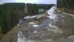 Modrá sjezdovka - dojezd k lanové dráze