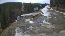 Modrá sjezdovka - dojezd k lanové dráze