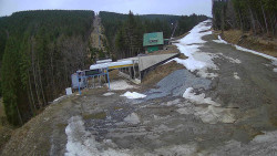 Modrá sjezdovka - dojezd k lanové dráze