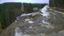 Modrá sjezdovka - dojezd k lanové dráze