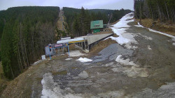 Modrá sjezdovka - dojezd k lanové dráze