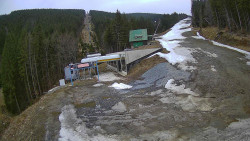 Modrá sjezdovka - dojezd k lanové dráze