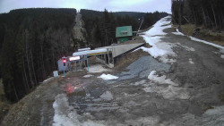 Modrá sjezdovka - dojezd k lanové dráze