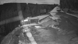 Modrá sjezdovka - dojezd k lanové dráze