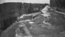 Modrá sjezdovka - dojezd k lanové dráze