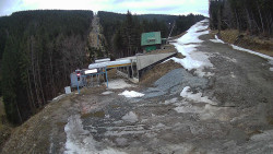 Modrá sjezdovka - dojezd k lanové dráze