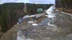 Modrá sjezdovka - dojezd k lanové dráze